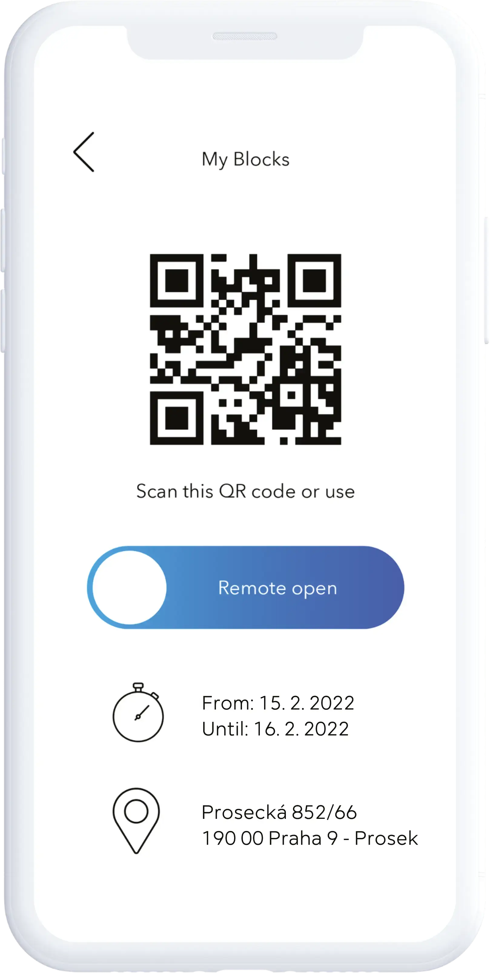 Vizualizace na qr kodu na telefonu